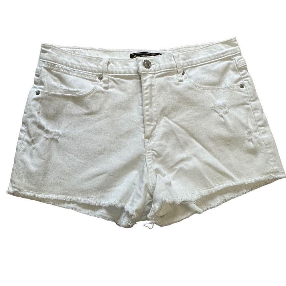 Abercrombie and Fitch white jean shorts size 28